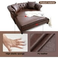 thumbnail image 6 of 63" Oversized Brown Faux Leather Chaise Lounge, Indoor Couch Bed with Rolled Arms & 2 Pillows, 6 of 7
