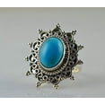 thumbnail image 3 of Navya Craft Turquoise 925 Sterling Silver Handmade Women Statement Ring Size 4.5, 3 of 5