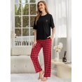 thumbnail image 2 of Summer Sleepwear for Women Short Sleeve Pajama Set 2 Piece female Tee and Pants Soft Loungewear PJS, 2 of 7