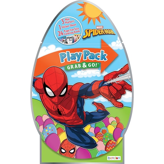 Marvel Spiderman Easter Activity Play Pack with Coloring Book and Mini Markers, Paperback by Bendon