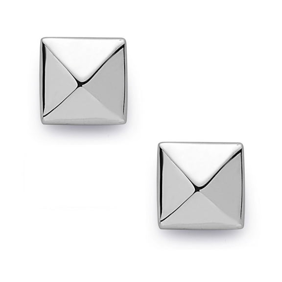 Sterling Silver Pryramid Stud Earring
