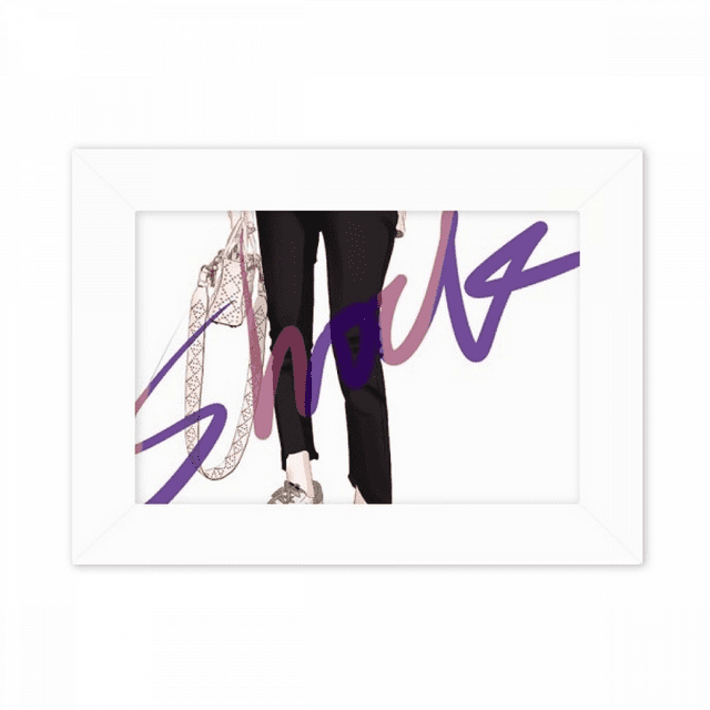 Shock Girl Figure Art Design Illustration Photo Mount Frame Picture Art Painting Desktop 5x7 inch