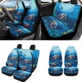 thumbnail image 2 of Uorisanigo Sea Turtle Print Car Seat Cover Full Set of 18 Pack with Steering Wheel Wrap Seat Belt Pads Center Console Pad Headrest Cushion Gear Shift & Handbrake Covers Car Coasters Keychain, 2 of 7