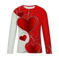 thumbnail image 4 of Valentine's Day T-Shirt for Men, Long Sleeve Graphic Shirts Men, Men Casual Fashion Printing Round Neck Pullover T-Shirt Long Sleeved Tops, 4 of 5
