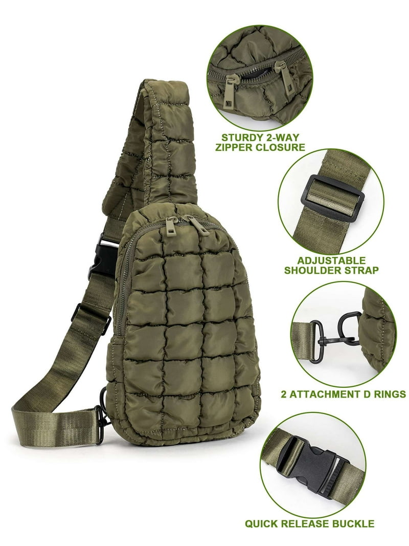 Gustave Quilted Puffer Sling Bag for Women Men Small  display picture 2