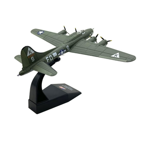 NATEFEMIN 1/144 B-17 Bomber Aircraft Model WWII Alloy Plane Static Display Aviation Green Aviation Collectible with Stand Gifts