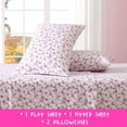 thumbnail image 4 of Betsey Johnson Floral Toile White & Mauve Pink Twin Sheet Set, Soft Easy-Care Bedding, Machine Washable, 4 of 8