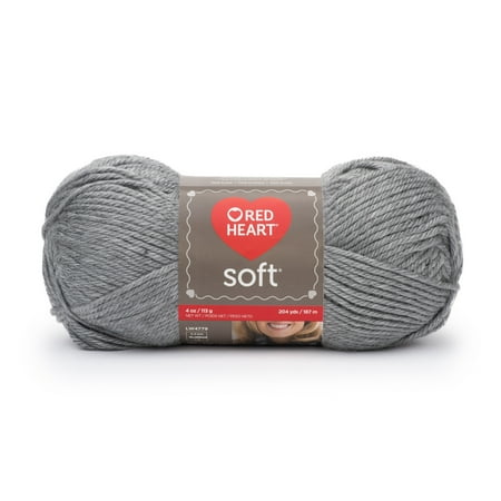 Red Heart® Soft™ #4 Worsted (Medium) Acrylic Yarn, Light Gray Heather 5oz/141g 256 Yards