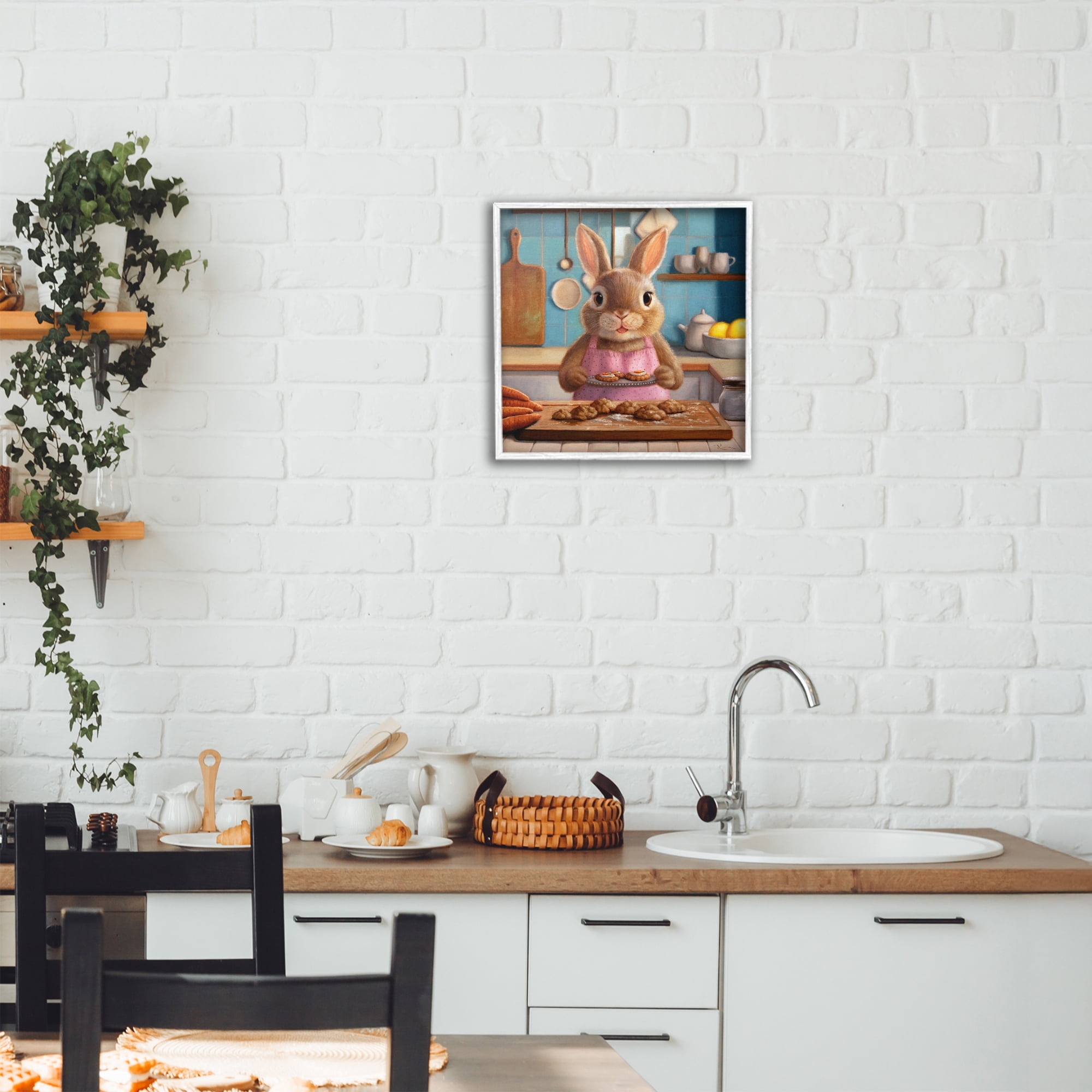 Stupell Industries Mrs. Bunny Bakewell White Framed Giclee Art, design by Lucia Heffernan