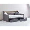 thumbnail image 6 of Litake Twin Size Daybed With 2 Storage Drawers And Storage Headboard, PU Leather Upholstered Daybed Bed Frame With Charging Station And RGB LED Lights For Bedroom, No Spring Box Needed, 6 of 9