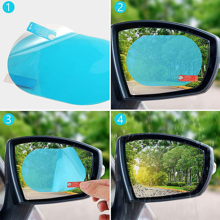 Car rearview mirror rainproof film, car rearview mirror side mirror film  water-repellent anti-glare anti-fog sticker universal vehicle 135 * 95 mm 