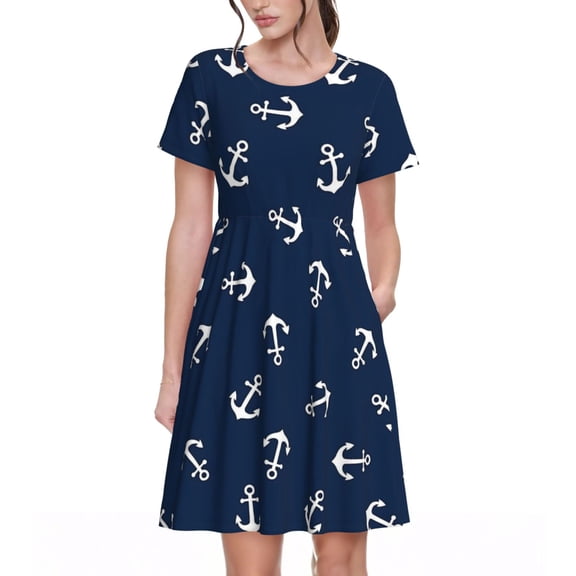 Hook Women's Dresses Short Sleeve Nightdresses for Summer