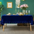 thumbnail image 4 of GLORY SEASON Velvet Luxurious Solid Rectangle Tablecloth Farmhouse Tablecloths for Party Baby Shower Kitchen Dinning Tabletop Decoration Blue 60x84 in, 4 of 11