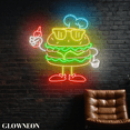 thumbnail image 2 of Glowneon Hamburger Chef Wall Led Light, Burger Restaurant Wall Decor, 2 of 5
