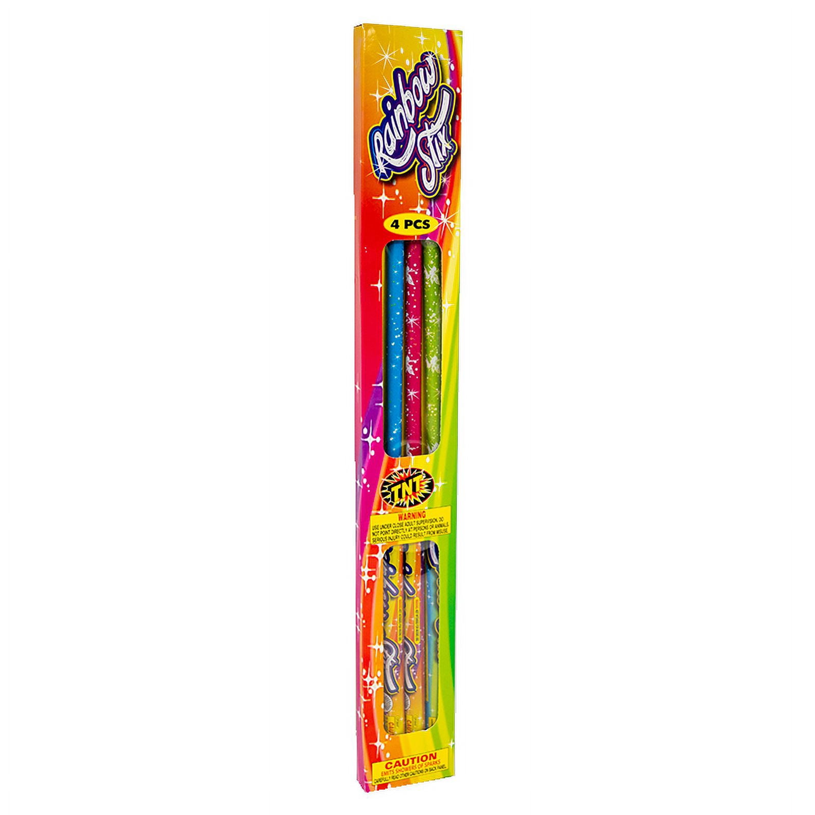 TNT Fireworks  Rainbow Stix, Multi Colored, Hand Held, Party, Holiday, Birthday