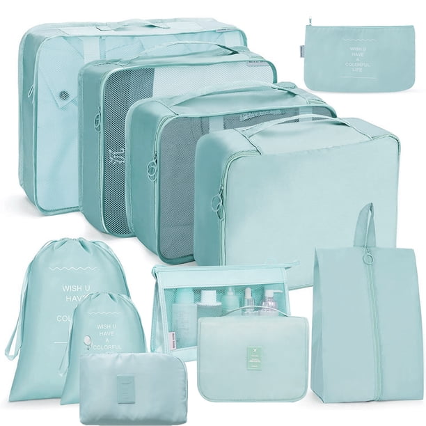 Bolsa de almacenamiento de viaje, juego de 10 piezas, organizador de ropa para equipaje de viaje, bolsa de almacenamiento, juego de almacenamiento simple y separado