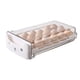 thumbnail image 1 of Caja de almacenamiento de huevos para refrigerador, de plástico, transparente, apilable, tipo cajón, caja de almacenamiento especial de doble capa, rejilla comercial para huevos, 1 of 5