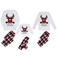 thumbnail image 1 of Qiylii Christmas Family Matching Pajamas Set, Reindeer Print T-Shirt + Plaid Pants, 1 of 9