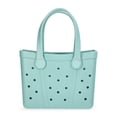thumbnail image 3 of Time and Tru Women's Waterproof EVA Mini Beach Tote Bag, Teal, 3 of 5