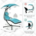 thumbnail image 3 of Costway Patio Hanging Lounge Chaise Hammock Chair  Removable Canopy Turquoise, 3 of 7