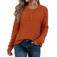 thumbnail image 4 of Gytharion Women's Crew Neck Sweaters Loose Solid Color Long Sleeve Pullover Tops with Button Cuffs Casual Basic Knitted Blouses, 4 of 4
