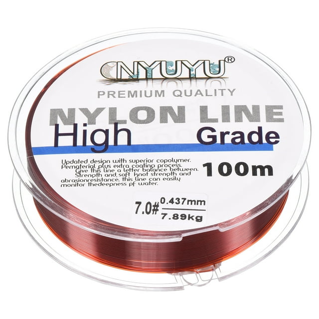 Uxcell Ligne de Pêche en Nylon Monofilament Enduit de Fluorocarbone 109Yard 17Lb Rouge Vin
