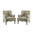 thumbnail image 2 of Tina's Home Accent Chair Upholstered Armchair Set of 2, Single Sofa Couch Lounge Seat Wooden Legs Nailhead Trim Bedroom Office Floral, 2 of 10