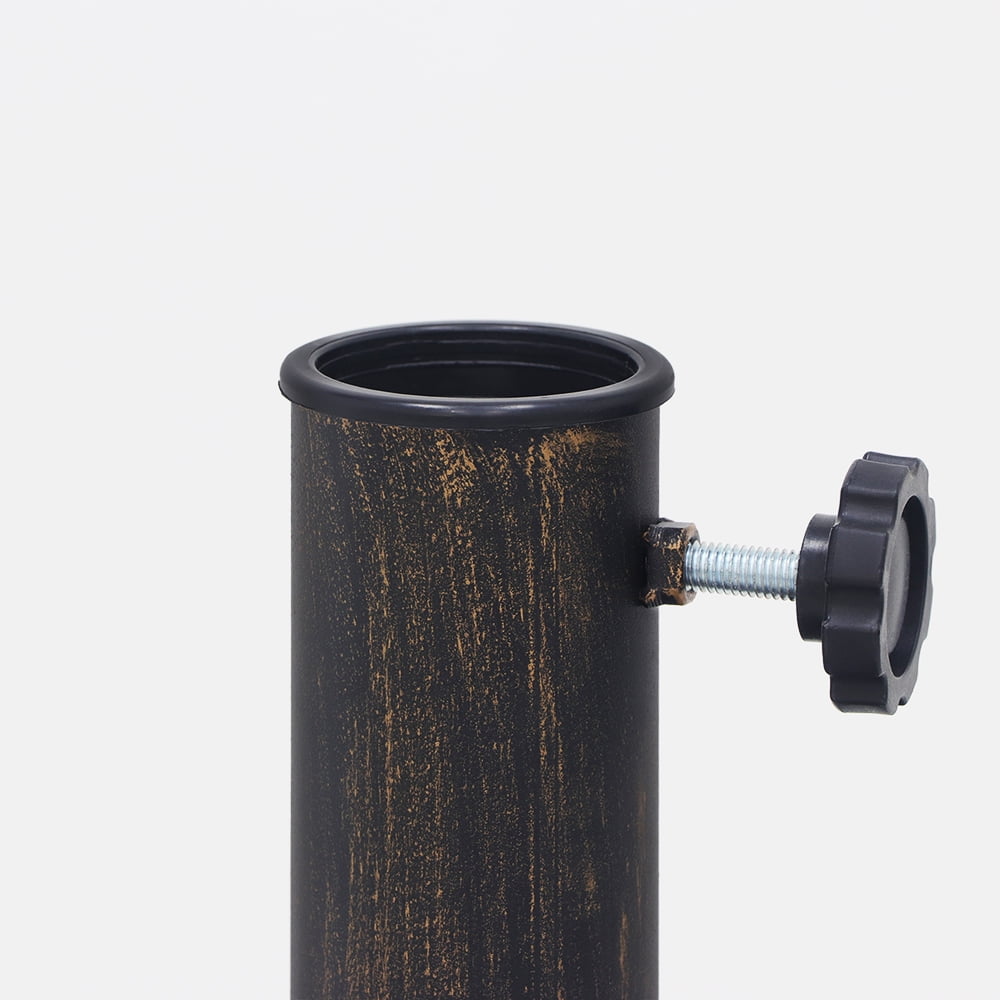 Abble 27 lbs. Lotus Design Umbrella Base Outdoor Market Umbrella Stand in Antique Bronze