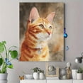 thumbnail image 4 of Orange Tabby Cat Portrait Canvas Wall Art，Animal Decor for Living Room Bedroom Cafe Gallery, 4 of 8