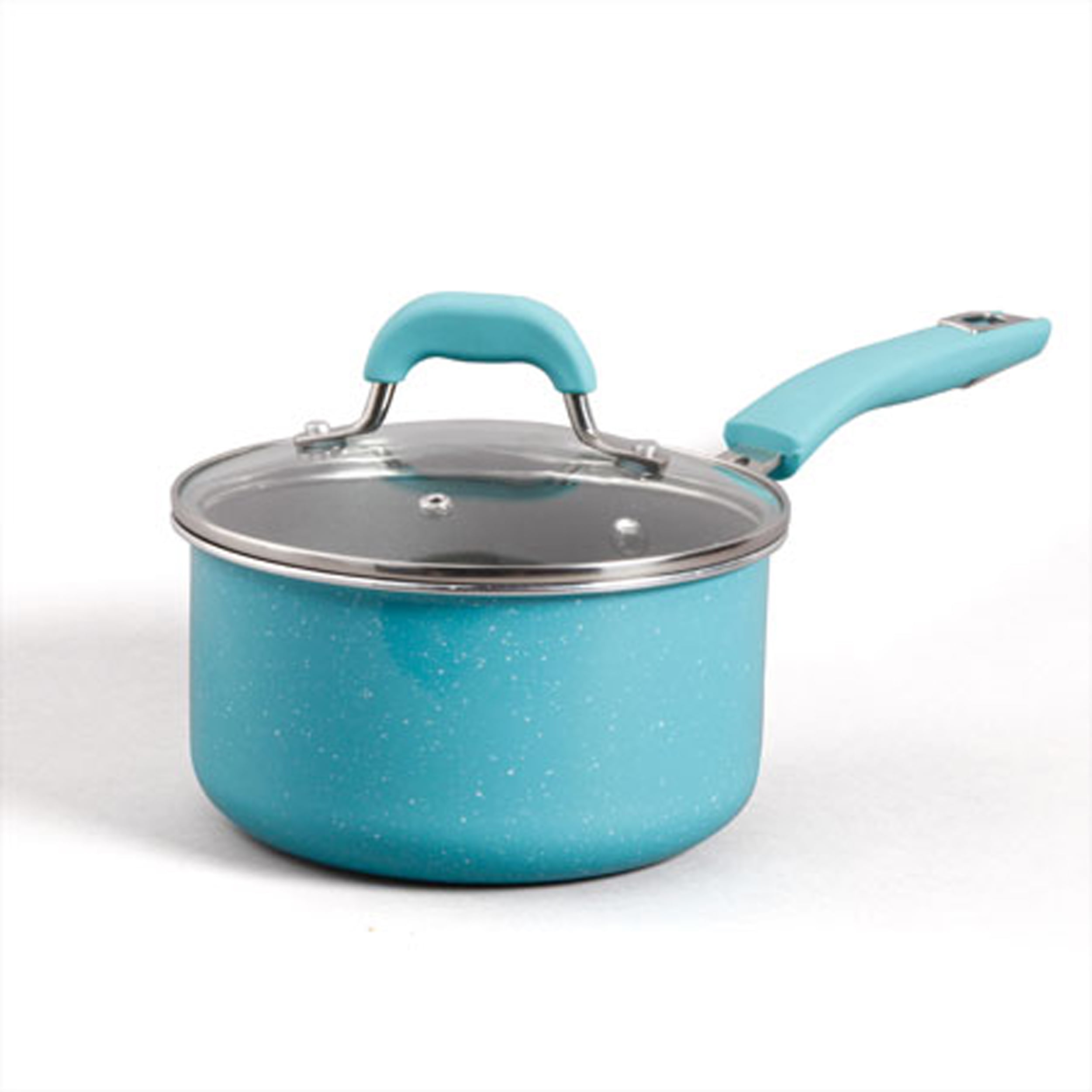 The Pioneer Woman Vintage Speckle 24-Piece Cookware Combo Set in Turquoise Bundle with Copper Charm Stainless Steel Copper Bottom Cookware Set, 10