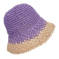 thumbnail image 1 of Sombrero de paja con circunferencia de la cabeza de 56-58 cm, sombrero de pescador con protección solar de verano para mujer, sombrero transpirable a juego con el color, 1 of 5