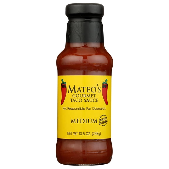 Mateos Gourmet - Medium Gourmet Taco Sauce for Flavorful Dishes - 10.5 Oz, Case of 6