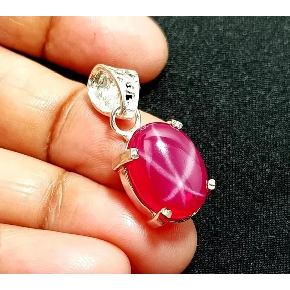 Natural Red Star Ruby 21 Ct Oval Cut Pendant Certified Loose Gemstone