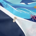 thumbnail image 4 of jejeloiu Cartoon Underwater Whale Bedding,Coral Fish Print Duvet Cover Full For Boys,Light Blue,Navy Blue Reversible,3pcs,1 Duvet Cover and 2 Pillowcases, 4 of 6