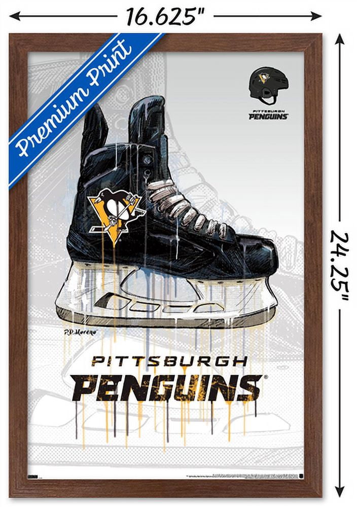 NHL Pittsburgh Penguins - Drip Skate 21 Wall Poster, 14.725" x 22.375", Framed