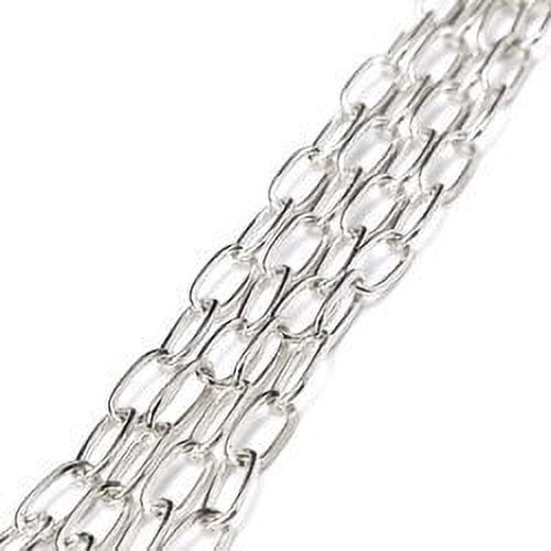 Cousin DIY Silver Dainty Long Chain for Jewelry Making, 7.5 in Each, 4 Piece, Adult, 69995802