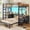 Black, variant on Bunk Bed Twin Over Twin with U-Shape Desk & 6 Drawers, Metal Loft Bed with LED Lights, Charging Station, Upper Storage, Safety Guardrail, Ladder, Black & Brown