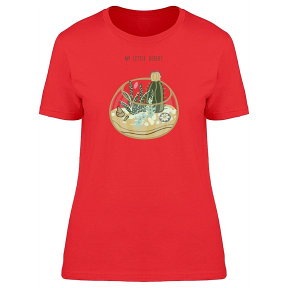 Cute Succulent Cactus Terrarium T-Shirt Women -Image by Shutterstock, Female Medium