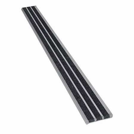 Stair Nosing Extruded Aluminum Black, 36 in W x 1/4 in Thick 121BLA3