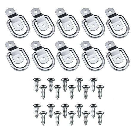 

D-Ring Lashing Eyelet Multipurpose D Ring Tie Down Good Workmanship Metal Lashing Ring with Screws for Kayak ATV Bicycles
