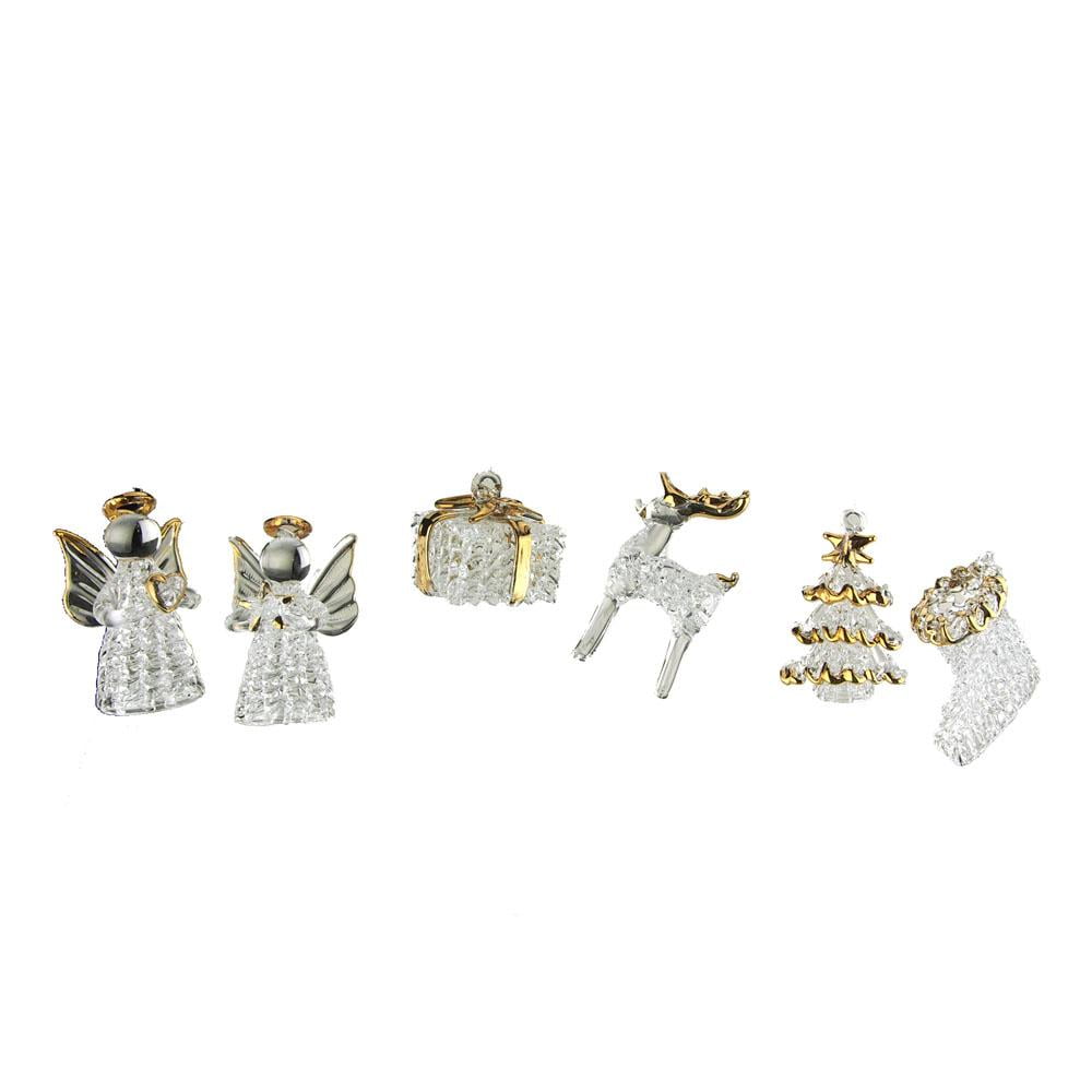 Glass Crystal Christmas Ornaments, 21/2Inch, 6Piece  Walmart.com