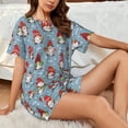 thumbnail image 4 of Fotbe Snowflake Christmas gnome Conjunto de Pijama Estampado para Mujer, 2 Piezas, Ropa de Dormir con Camiseta de Manga Corta y Shorts Suaves-Medium, 4 of 6