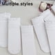 thumbnail image 5 of Calcetines hasta la rodilla de punto de algodón para mujer con liga y ribete de encaje, 5 of 5