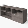 thumbnail image 2 of Pemberly Row 2 Drawer 71" Wooden Office Storage Credenza in Bark Gray, 2 of 2
