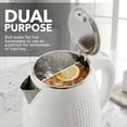 thumbnail image 5 of OVENTE 1.7L Double Wall Electric Tea Kettle, 1100W Water Boiler and Heater with Cool-Touch Exterior, Stainless Steel Insulated Interior, Auto Shut-Off, Boil-Dry Protection & Locking Lid, White KD64W, 5 of 8