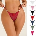 thumbnail image 3 of Yokua Women Sexy Low Waist Thongs See Through Lace Briefs T-Back Lingerie Underwear, 3 of 15