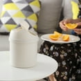 thumbnail image 7 of Modern Desktop Plastic Mini Trash Can with Swing Lid, Tiny Wastebasket for Bathroom Vanity, Tabletop or Coffee Table - Dispose of Cotton Rounds, Makeup Sponges, Tissues, 7 of 7
