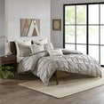 thumbnail image 2 of Ink+Ivy 3 Piece Elastic Embroidered Cotton Duvet Cover Set Gray Full/Queen, 2 of 4