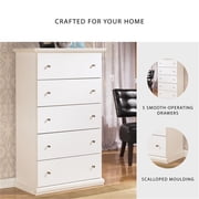 Signature Design by Ashley Bostwick Shoals 5 Drawer Wood Chest in White