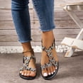thumbnail image 6 of Women's Summer New Large Size Rhinestone Flat Transparent One-line Strap Sandals Summer Sandals for Women Black 41, 6 of 8